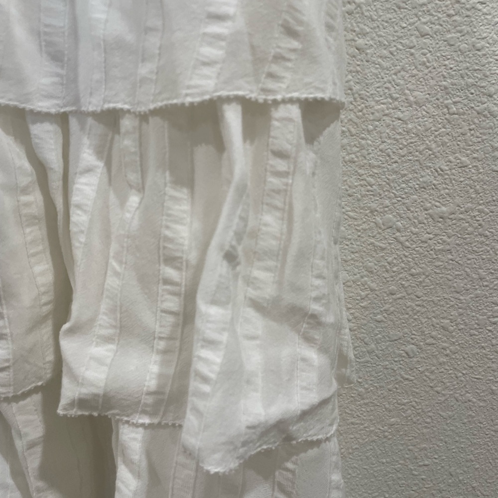 PAIGE White Tiered Button-Up Dress Size Large - Picture 8 of 12